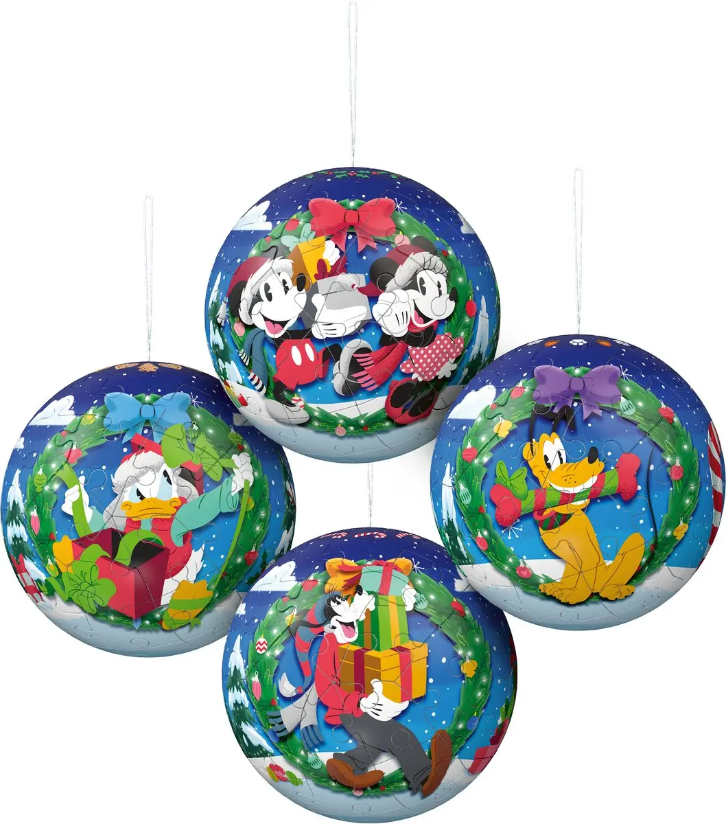 Ravensburger Disney Kerstballen 3D Puzzelset - 4x54 Stuks - afbeelding 2 van 6