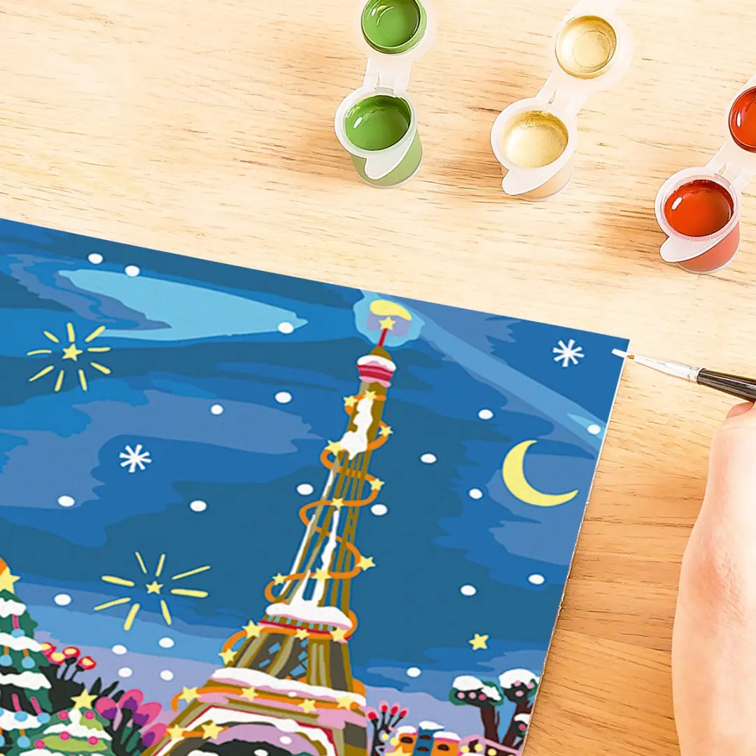 Ravensburger CreArt Kerst in Parijs Schilderen op Nummer - afbeelding 3 van 6