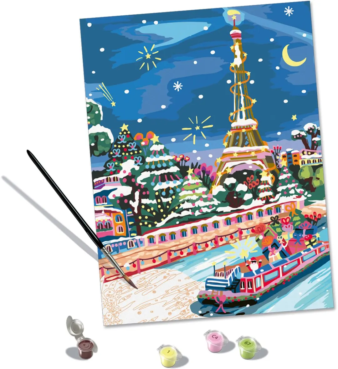 Ravensburger CreArt Kerst in Parijs Schilderen op Nummer - afbeelding 2 van 6