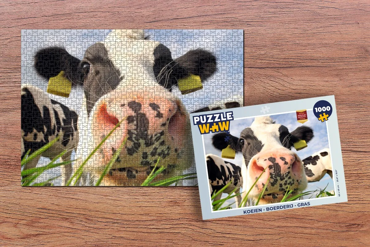 PuzzleWow Koe - Boerderij Legpuzzel 1000 Stuks - Multicolor