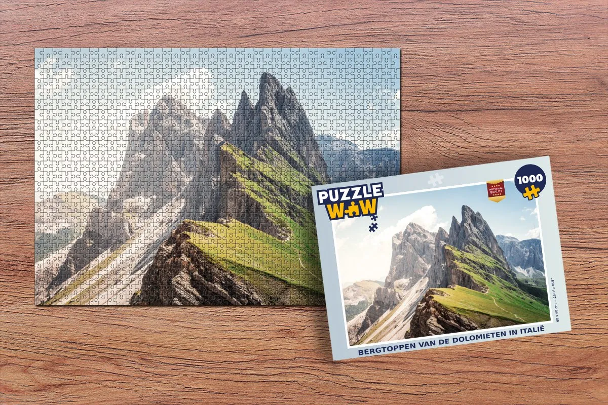 PuzzleWow Bergtoppen Dolomieten Legpuzzel 1000 Stuks - Multicolor