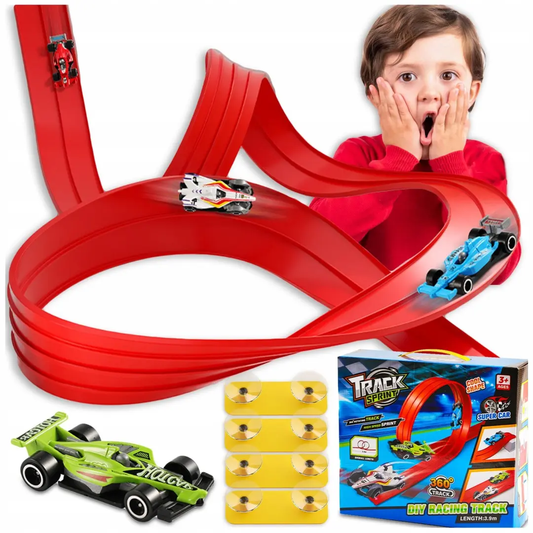 Racebaan met 4 autootjes