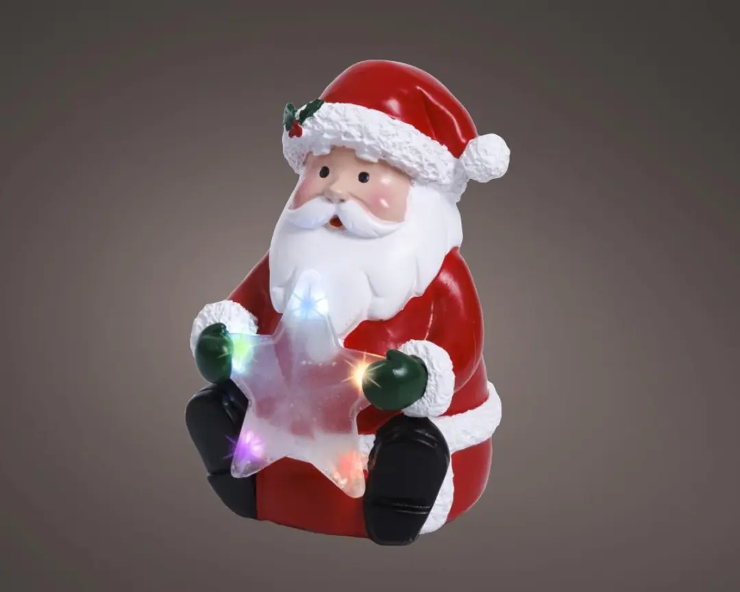 Lumineo LED Kerstman met Ster 15,5cm