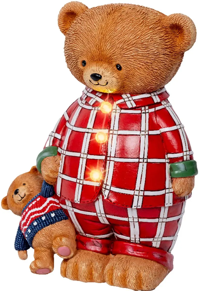 Lumineo LED Kerstfiguur Kleine Beer 24cm Multicolor