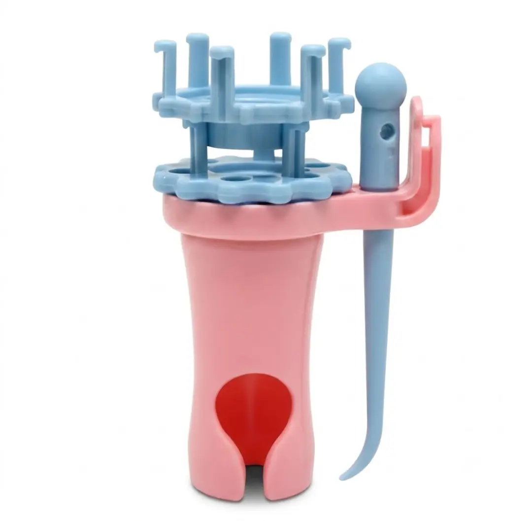 Blauwe handmatige breimachine met breiring set