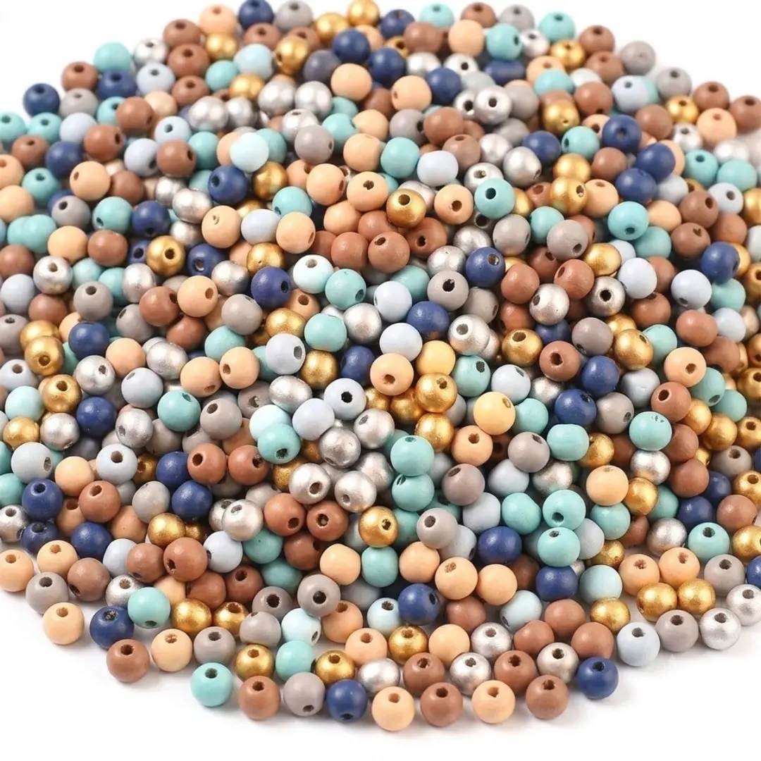 Ronde houten kralen 8 mm meerkleurig macrame kralen 1000 stuks voor sieraden mak