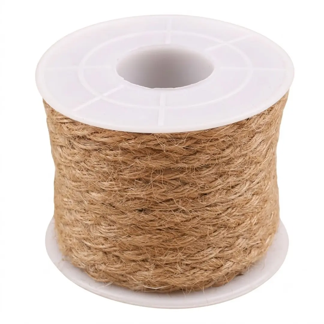 Bruin macramé jute touw hobby koord 5 mm 10 meter natuurlijk geweven koord voor