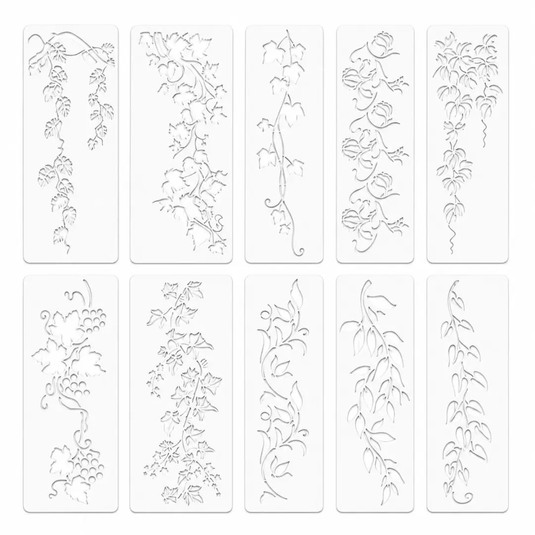 Wit schilder en teken sjablonen set 10 delig herbruikbaar kunststof stencil met