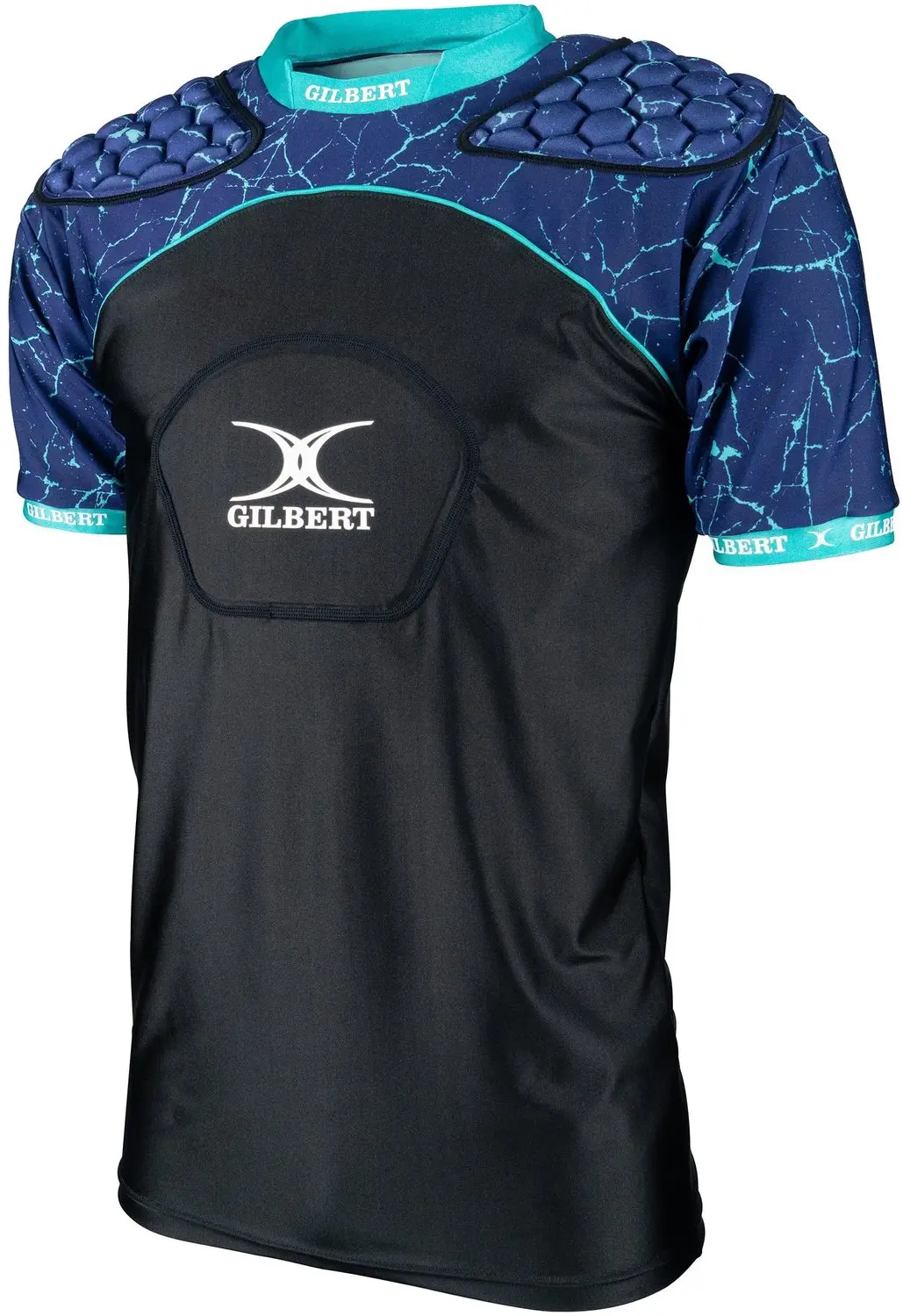 Gilbert body armour rugby bescherming Atomic V3 2XL zwart blauw.