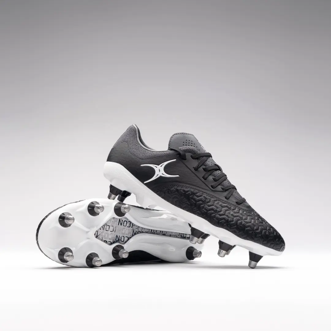 Gilbert Icon Vapour 8S Rugbyschoenen 42 - Zwart - afbeelding 2 van 3