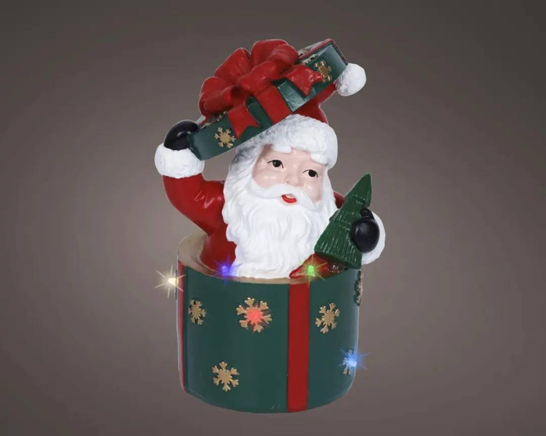 Lumineo LED Kerstman Polyresin 20cm Multicolor