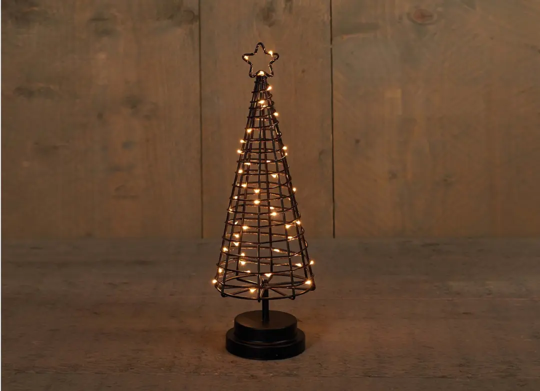 Anna's Collection 3D LED Boom 60 Lichtjes 36cm - Zwart/Koper - afbeelding 4 van 4