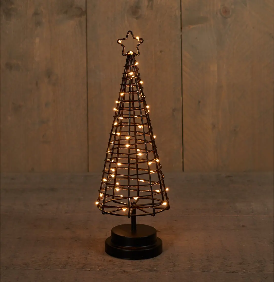 Anna's Collection 3D LED Boom 60 Lichtjes 36cm - Zwart/Koper - afbeelding 2 van 4