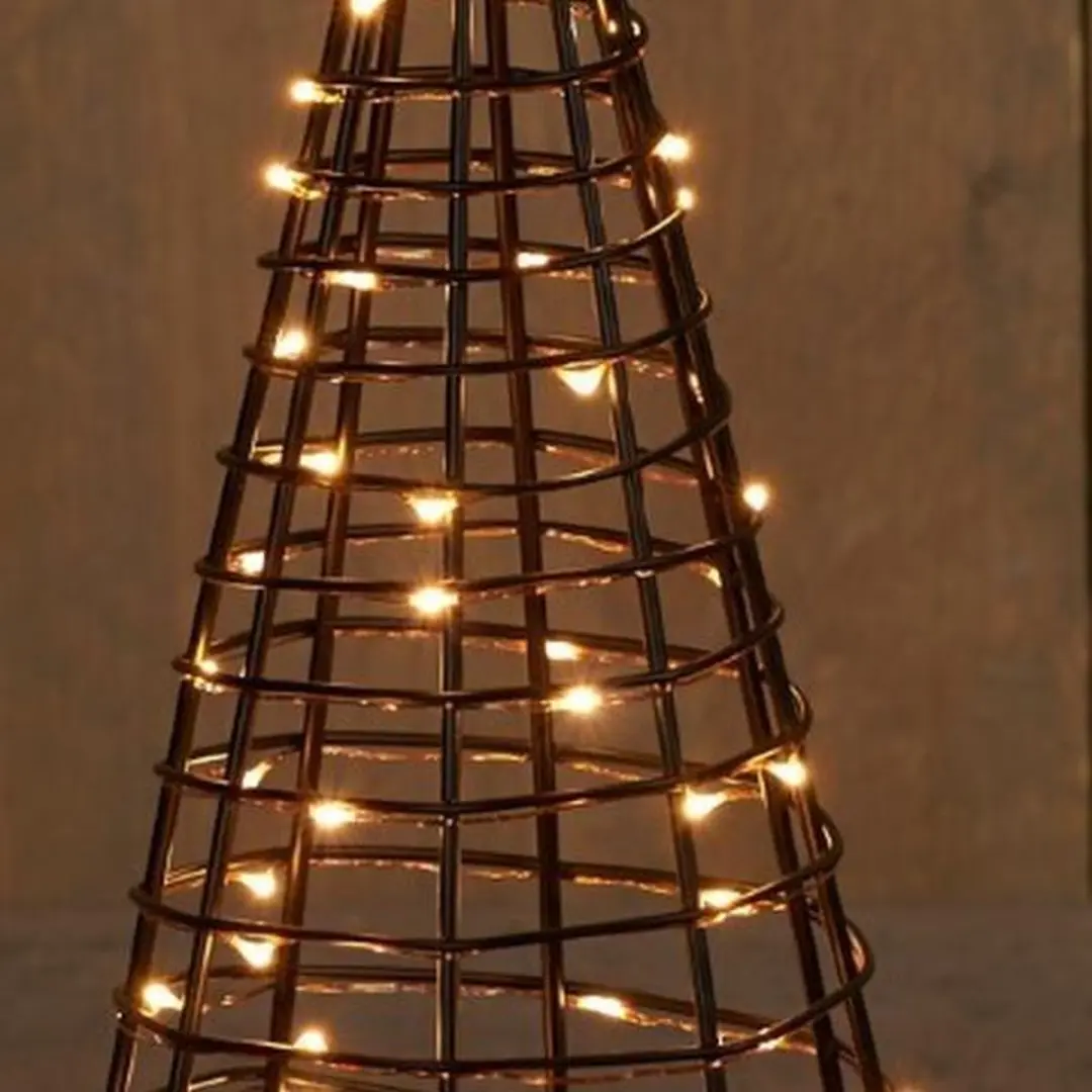 Anna's Collection 3D LED Boom 60 Lichtjes 36cm - Zwart/Koper - afbeelding 3 van 4