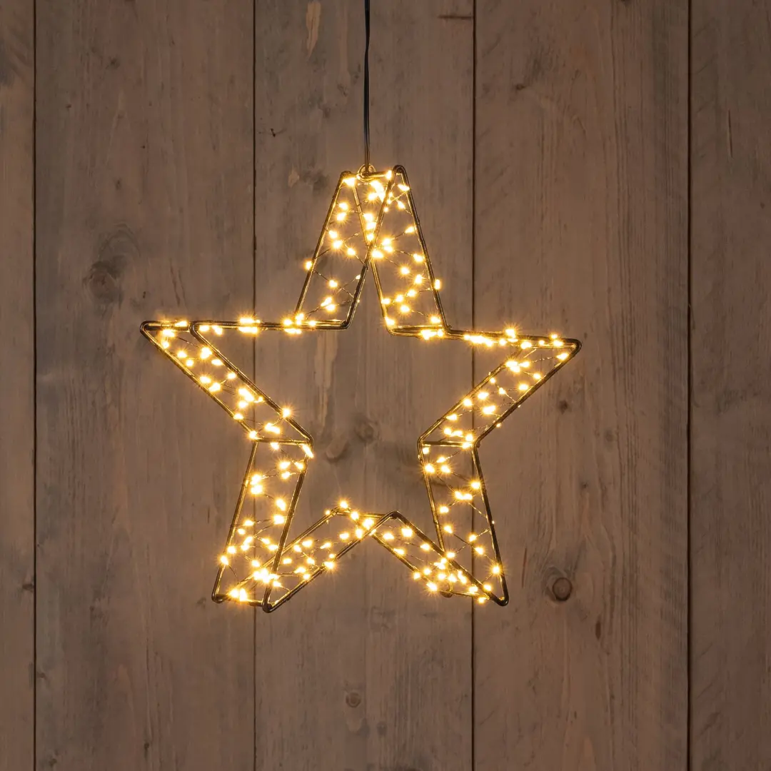 Anna's Collection 3D Kerstster LED - 200 lampjes - Zwart - afbeelding 2 van 2
