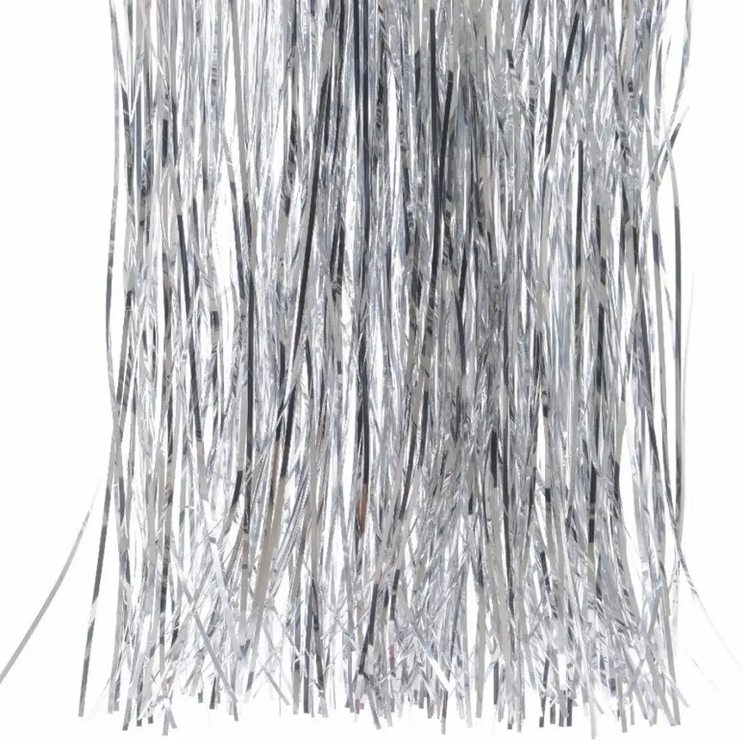 3x Kerstboom decoratie folie slierten zilver - Tinsel kerstboom slingers 40 x 50 cm 3 stuks
