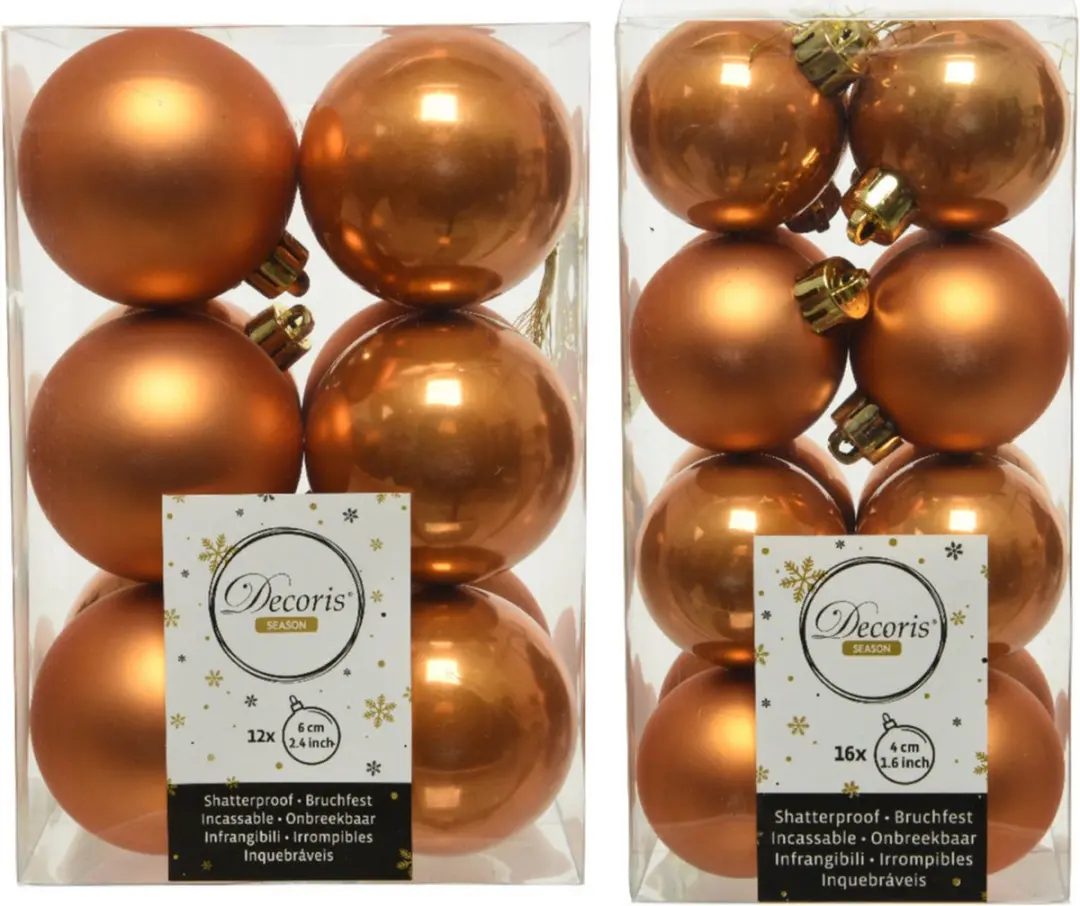 Kerstversiering kunststof kerstballen cognac bruin 4-6 cm pakket van 40x stuks