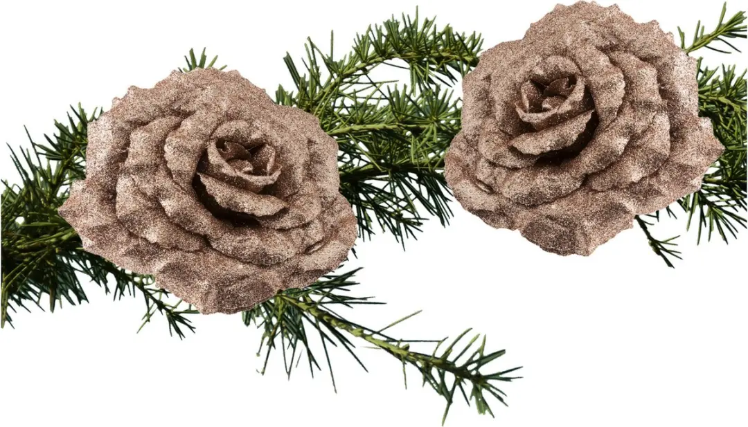 Kerstboom bloemen op clip
