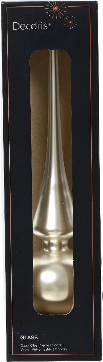 Decoris Piek Glas Mat Zilver Ø6x26cm - afbeelding 3 van 3