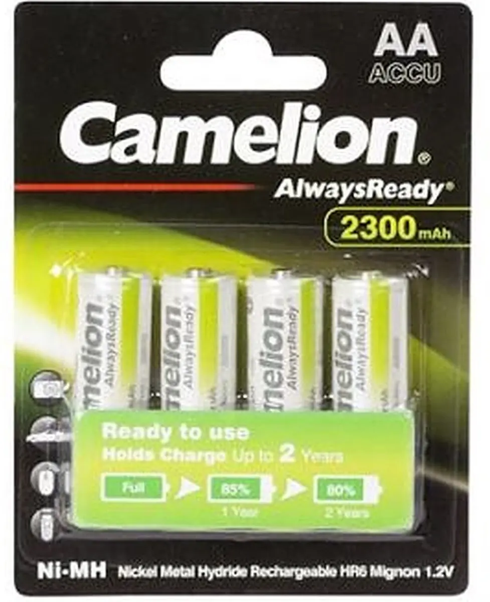 Camelion NH-AA2300ARBP4 Oplaadbare Batterijen - 4x AA 2300mAh - afbeelding 4 van 6