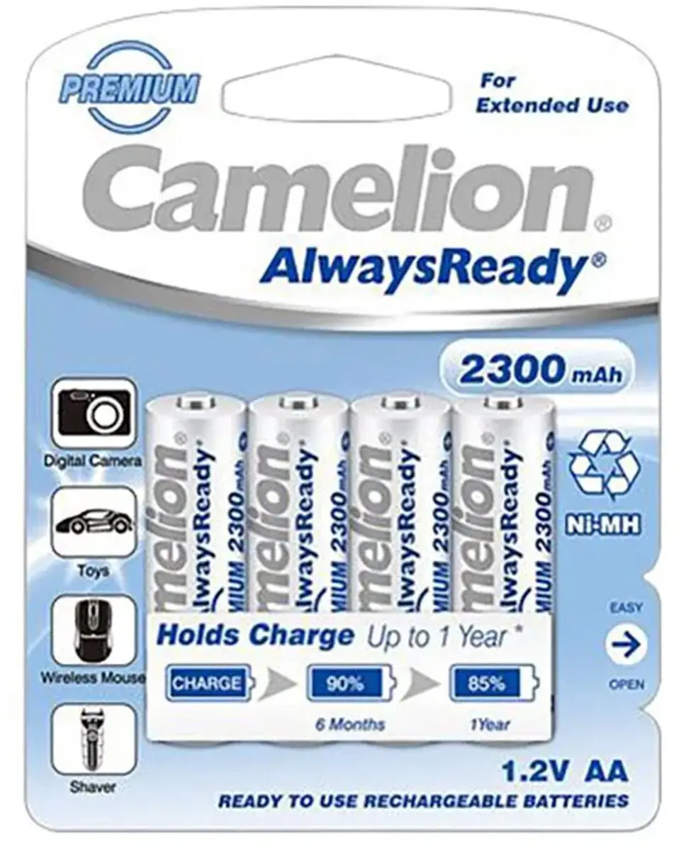 Camelion NH-AA2300ARBP4 Oplaadbare Batterijen - 4x AA 2300mAh - afbeelding 2 van 6