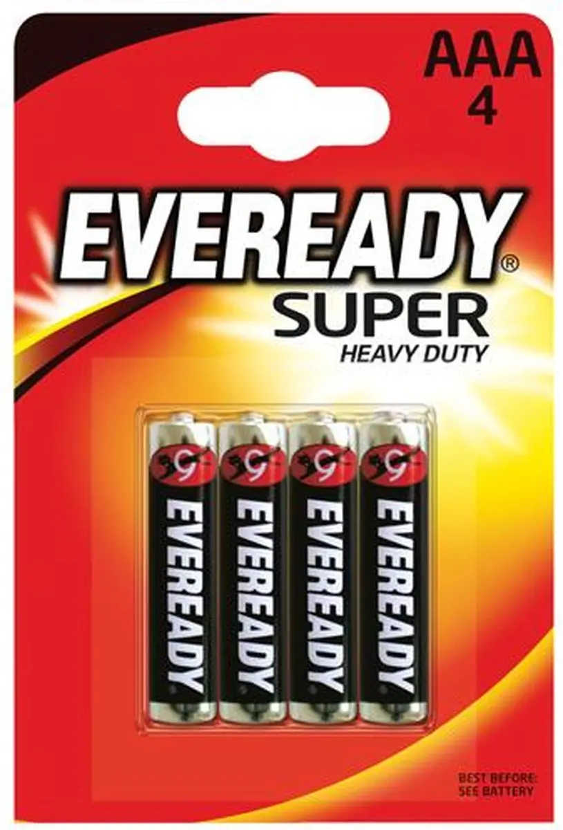 Energizer Eveready Super Heavy Duty AAA Batterijen - 4 Stuks - afbeelding 2 van 3