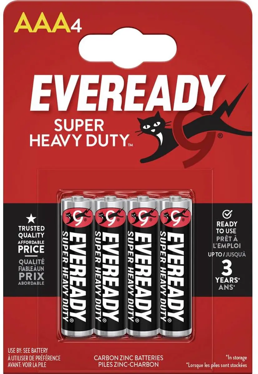 Energizer Eveready Super Heavy Duty AAA Batterijen