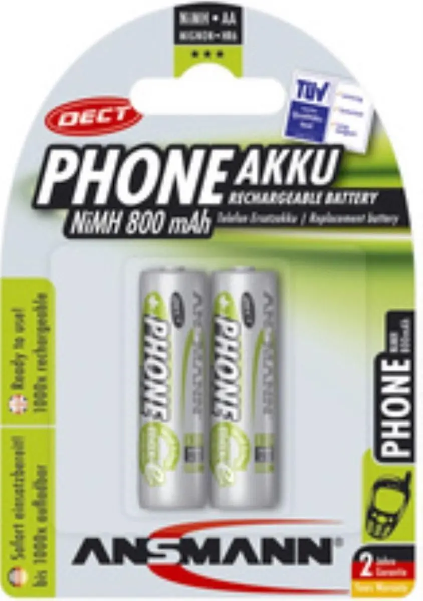 Ansmann DECT maxE HR06 AA NiMH 1300mAh - 2 Stuks - afbeelding 4 van 6