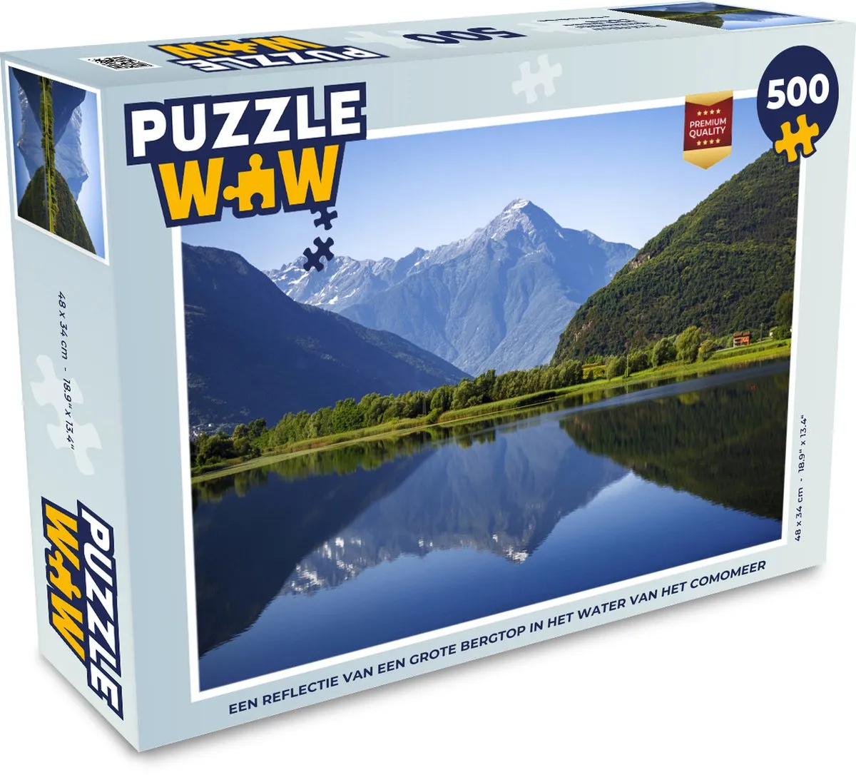 PuzzleWow Legpuzzel Comomeer Alpen 500 Stuks - Multicolor