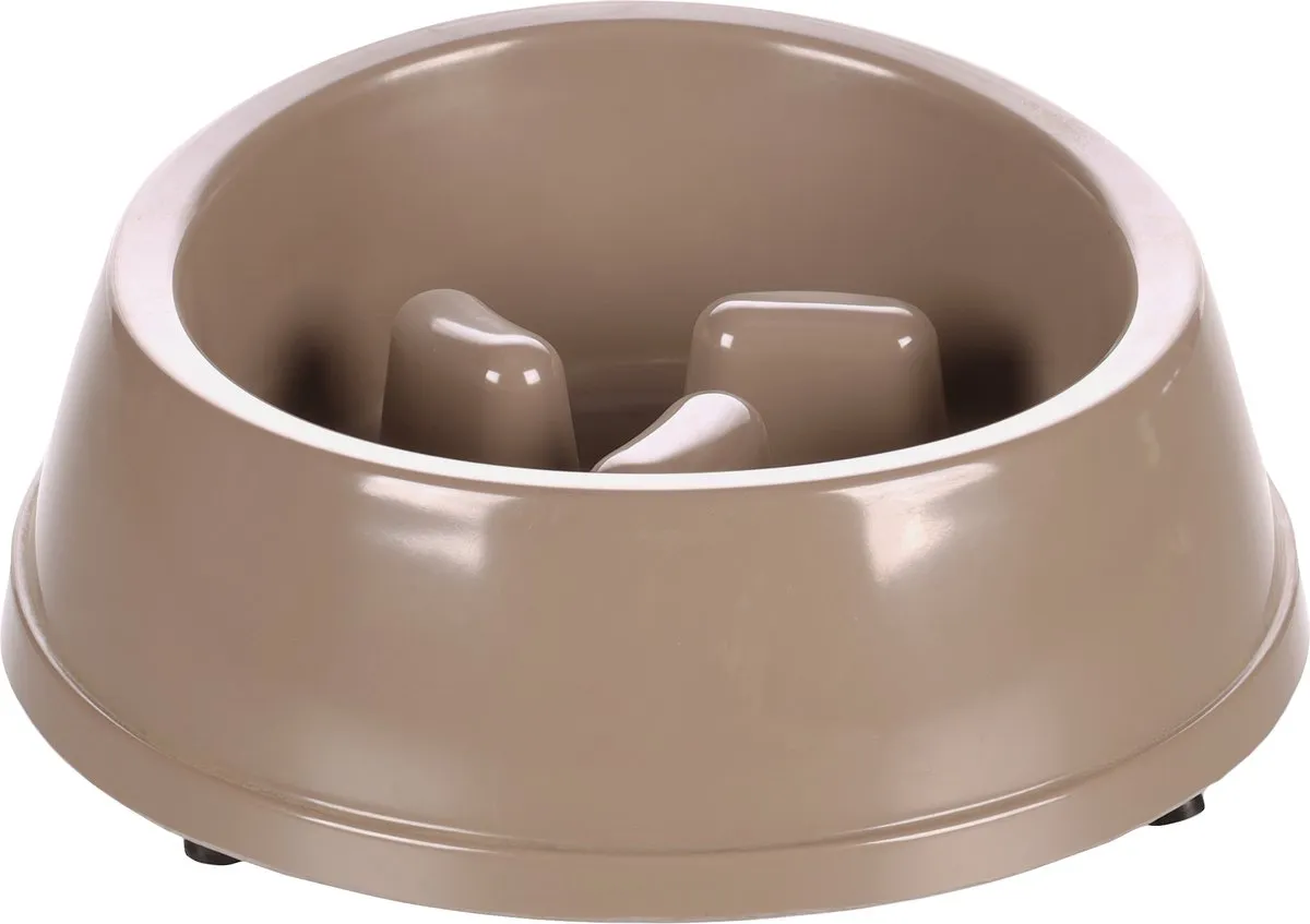Flamingo Mangi Slow Feeder Voerbak - Ø23cm 950ml Taupe