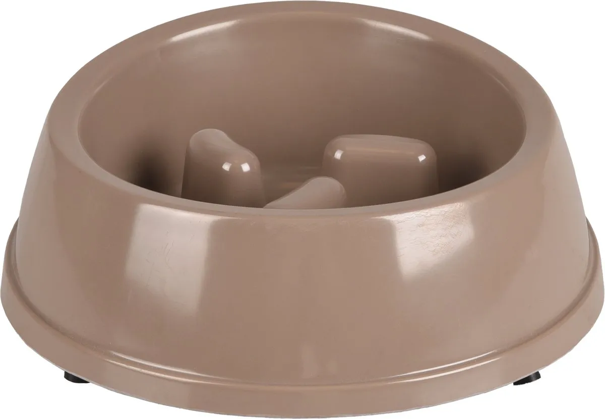 Flamingo Mangi Slow Feeder Voerbak - Ø23cm 950ml Taupe - afbeelding 6 van 6