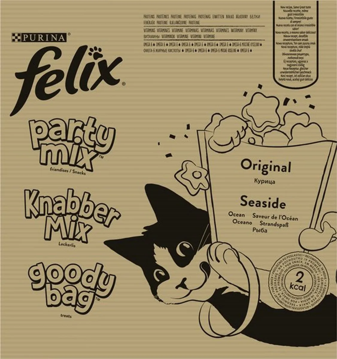 Felix Party Mix Kattensnacks Original & Seaside - 16x60g