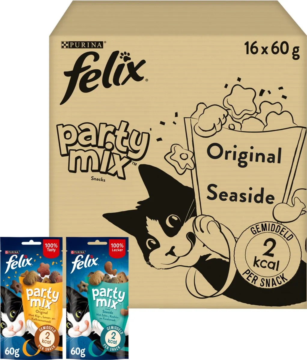 Felix Party Mix Kattensnacks Original & Seaside