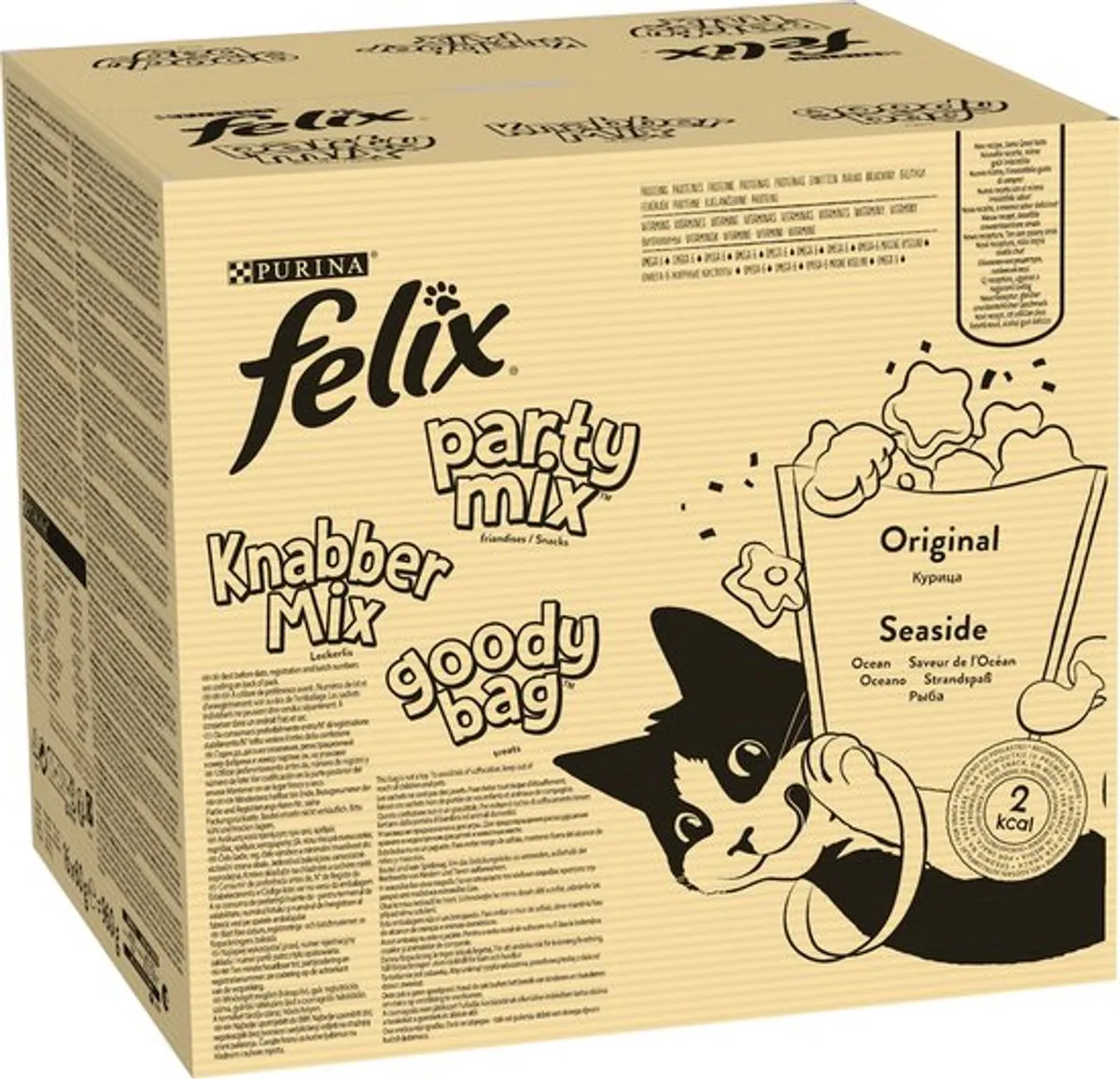 Felix Party Mix Kattensnacks Original & Seaside - 16x60g