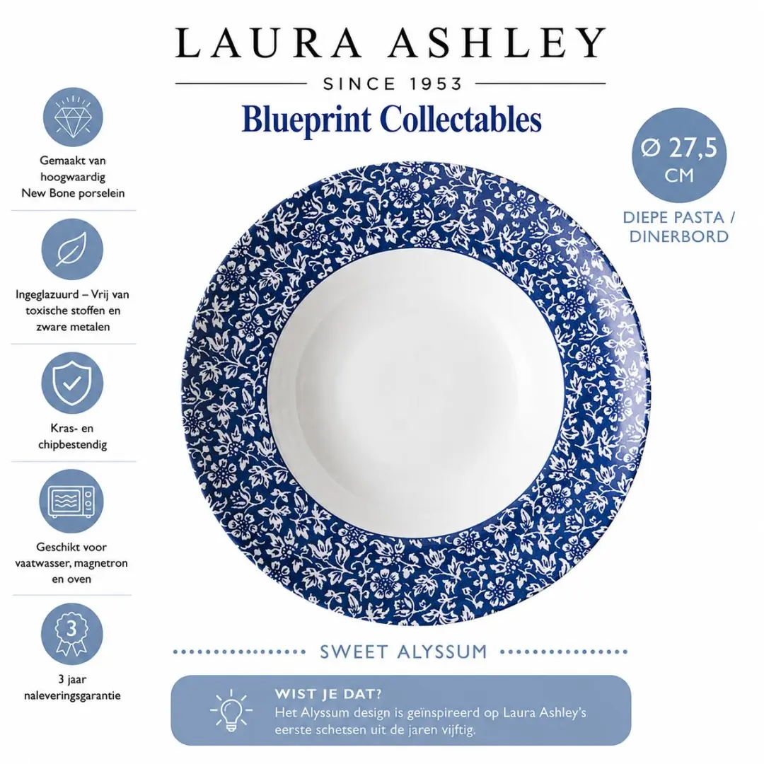 Laura Ashley Blueprint Collectables Pasta - Ø27,5cm - Sweet Alyssum - afbeelding 4 van 4
