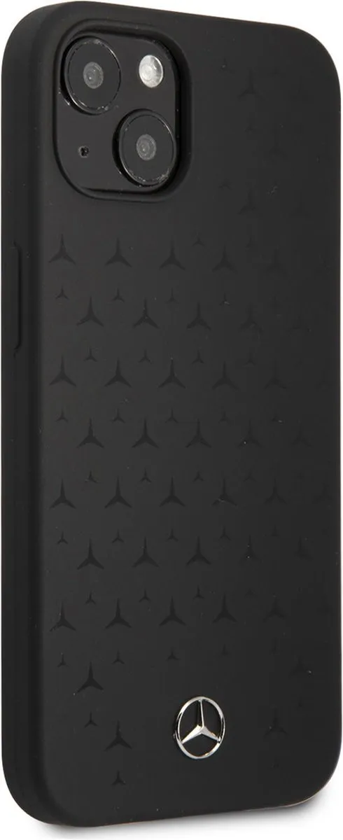Mercedes-Benz Silicone Hoesje iPhone 13 Mini - Zwart - Stars Pattern