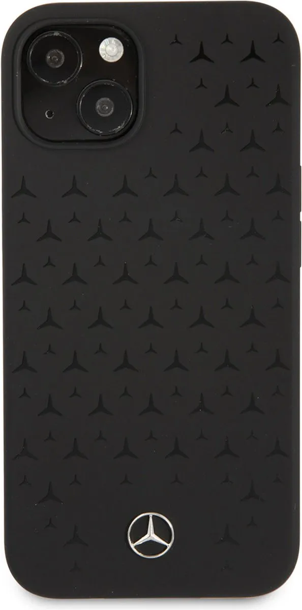 Mercedes-Benz Silicone Hoesje iPhone 13 Mini - Zwart - Stars Pattern