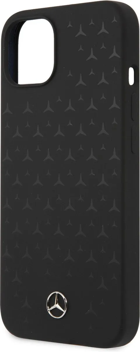 Mercedes-Benz Silicone Hoesje iPhone 13 Mini - Zwart - Stars Pattern - afbeelding 6 van 6