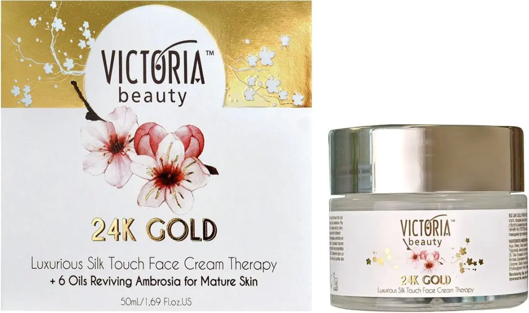 Natuurlijke satijnen anti-age gezicht creme met 24K goud