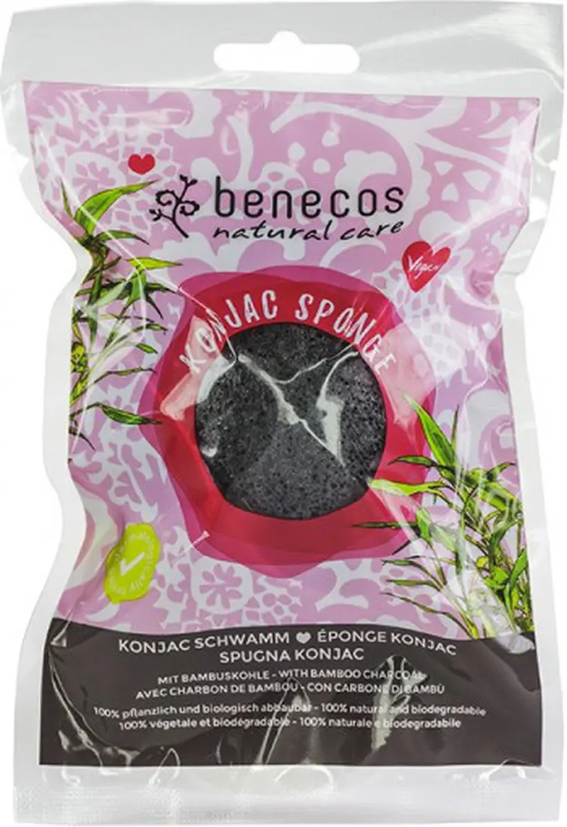 Benecos Natural Konjac Sponge Black Bamboo - afbeelding 5 van 5