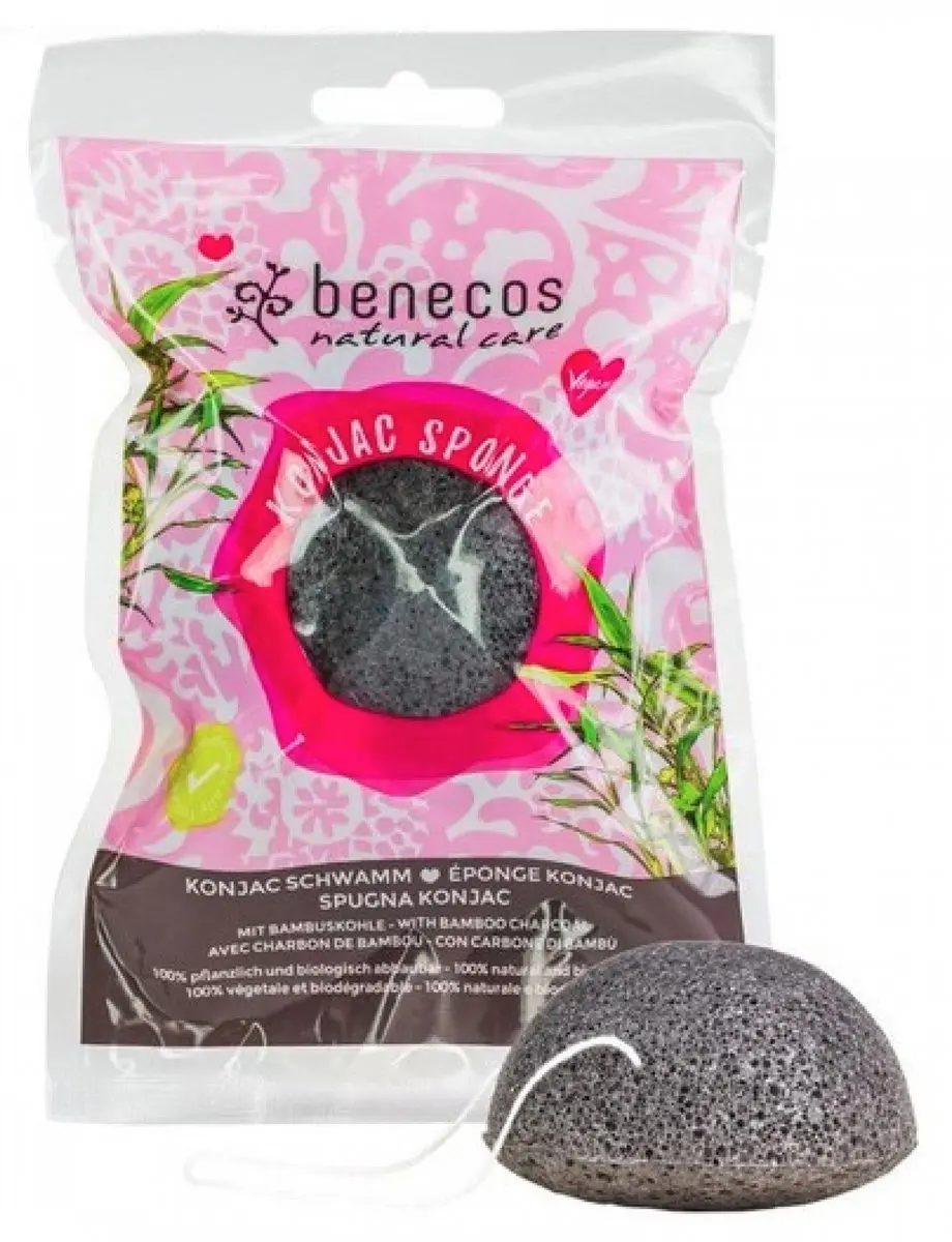 Benecos Natural Konjac Sponge Black Bamboo - afbeelding 4 van 5