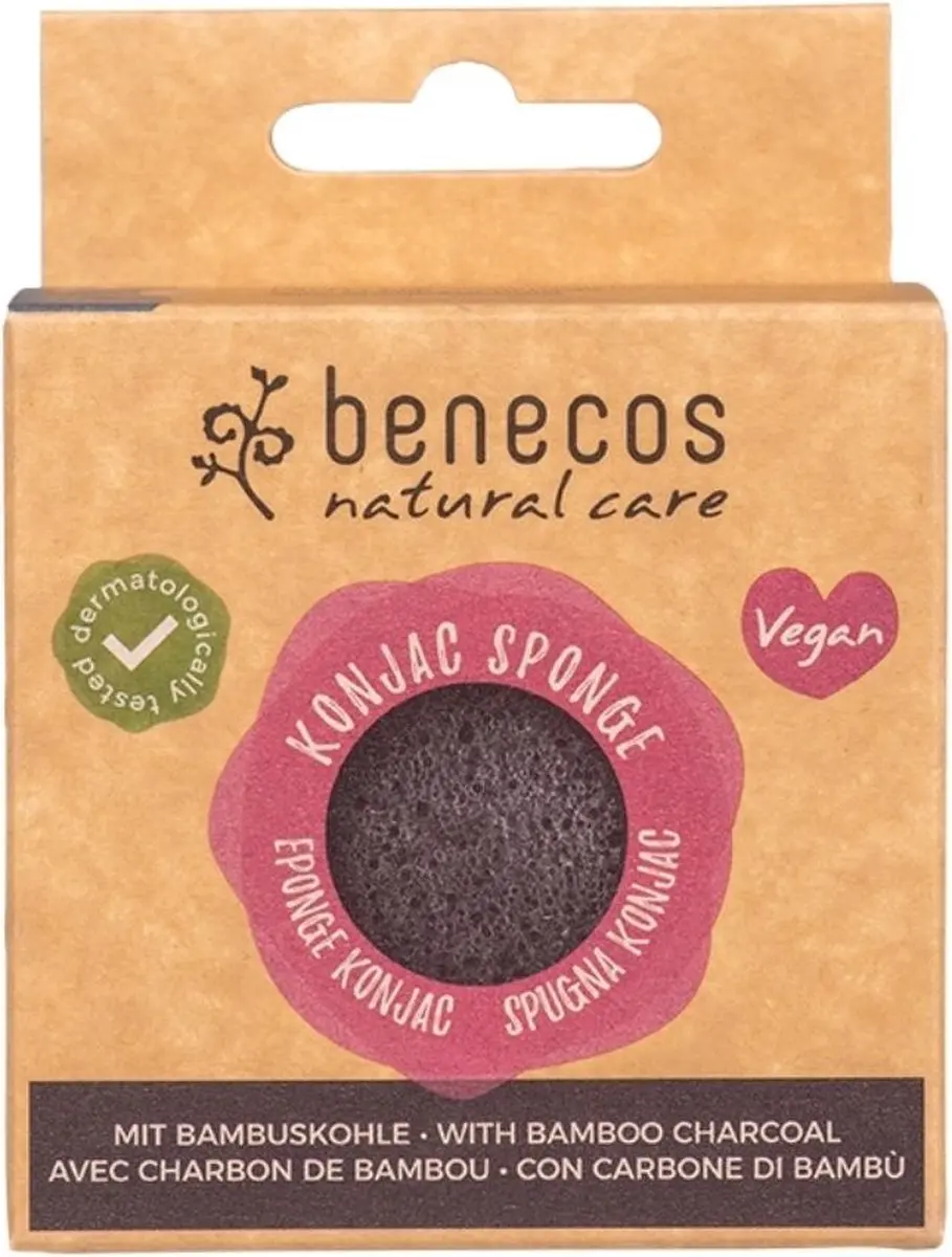 Benecos Natural Konjac Sponge Black Bamboo - afbeelding 3 van 5