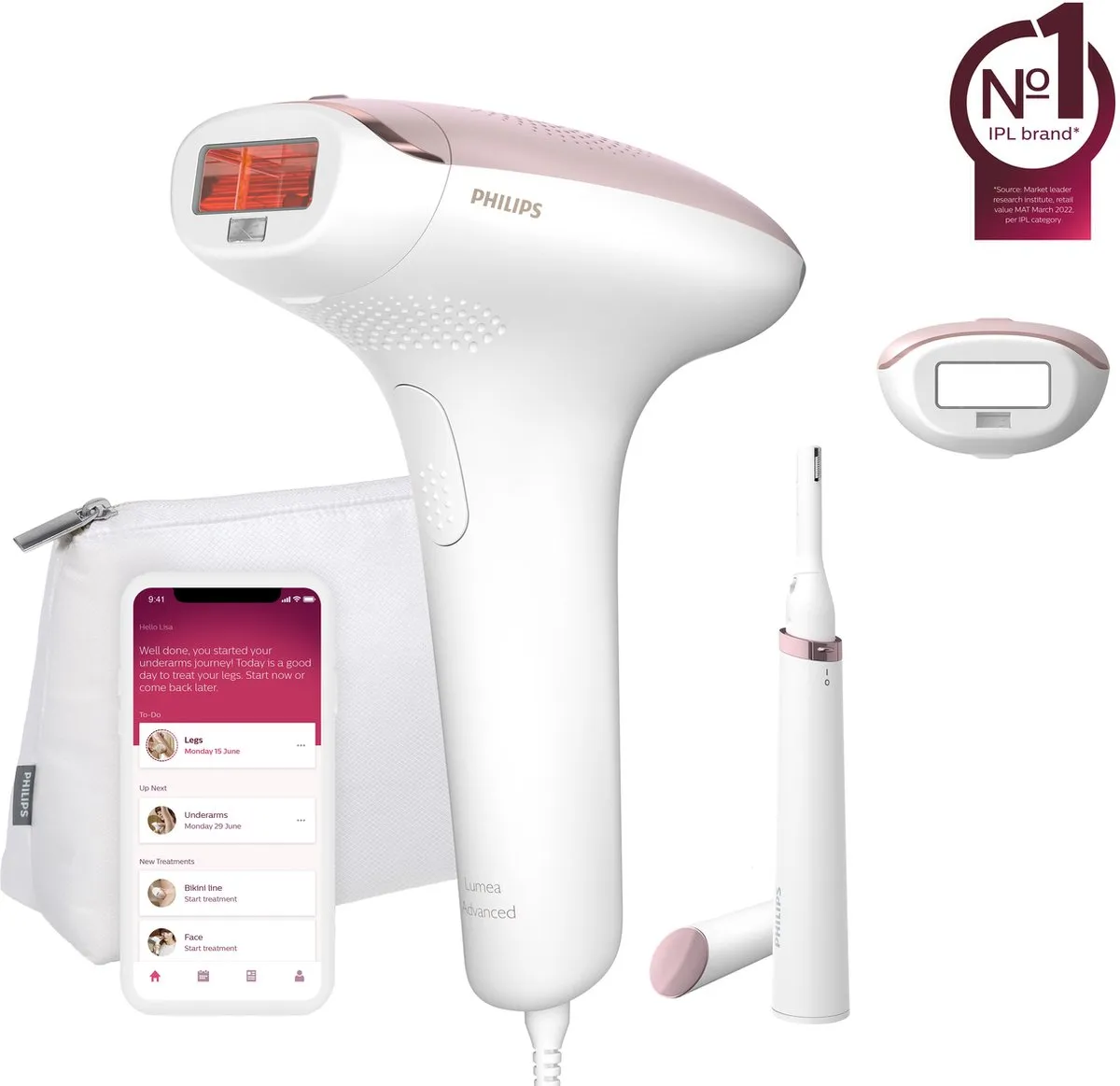 Philips Lumea IPL 7000 BRI920/00 - 250.000 Flitsen - Roze/Wit