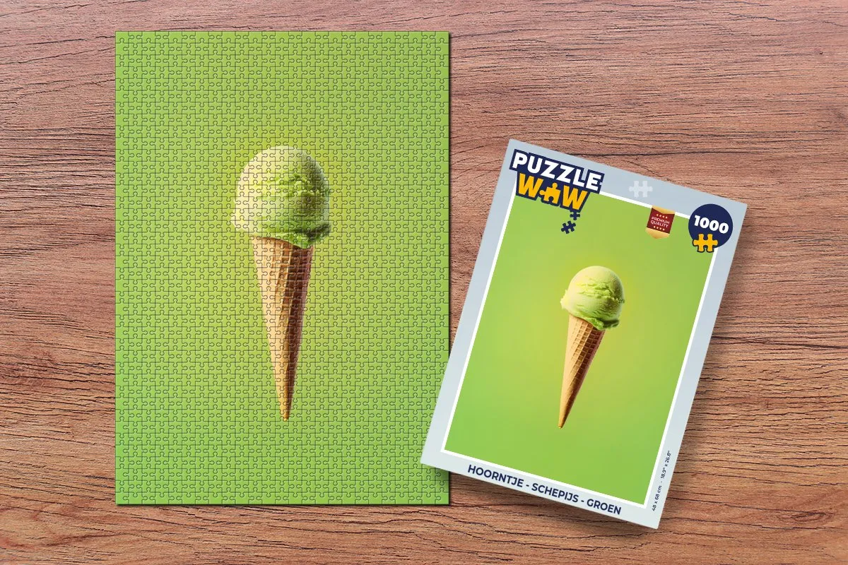 PuzzleWow Hoorntje Schepijs Legpuzzel 1000 Stuks - Groen