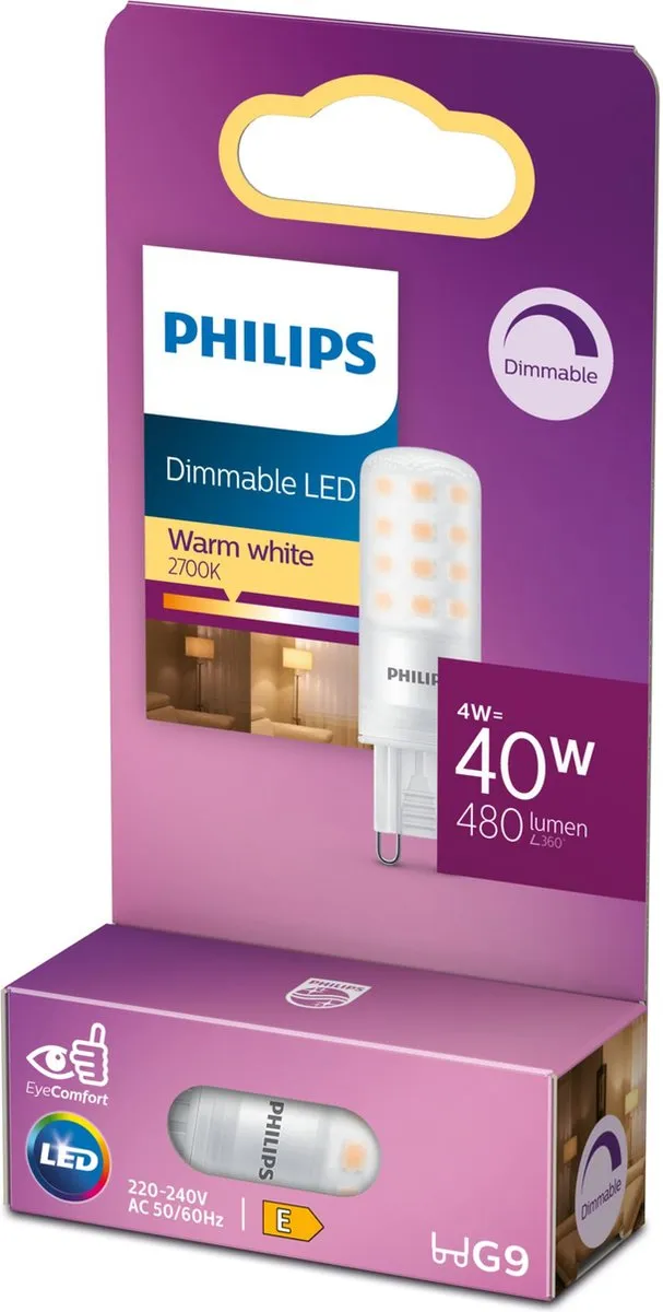 Philips LED WW 4W G9 Warm Wit