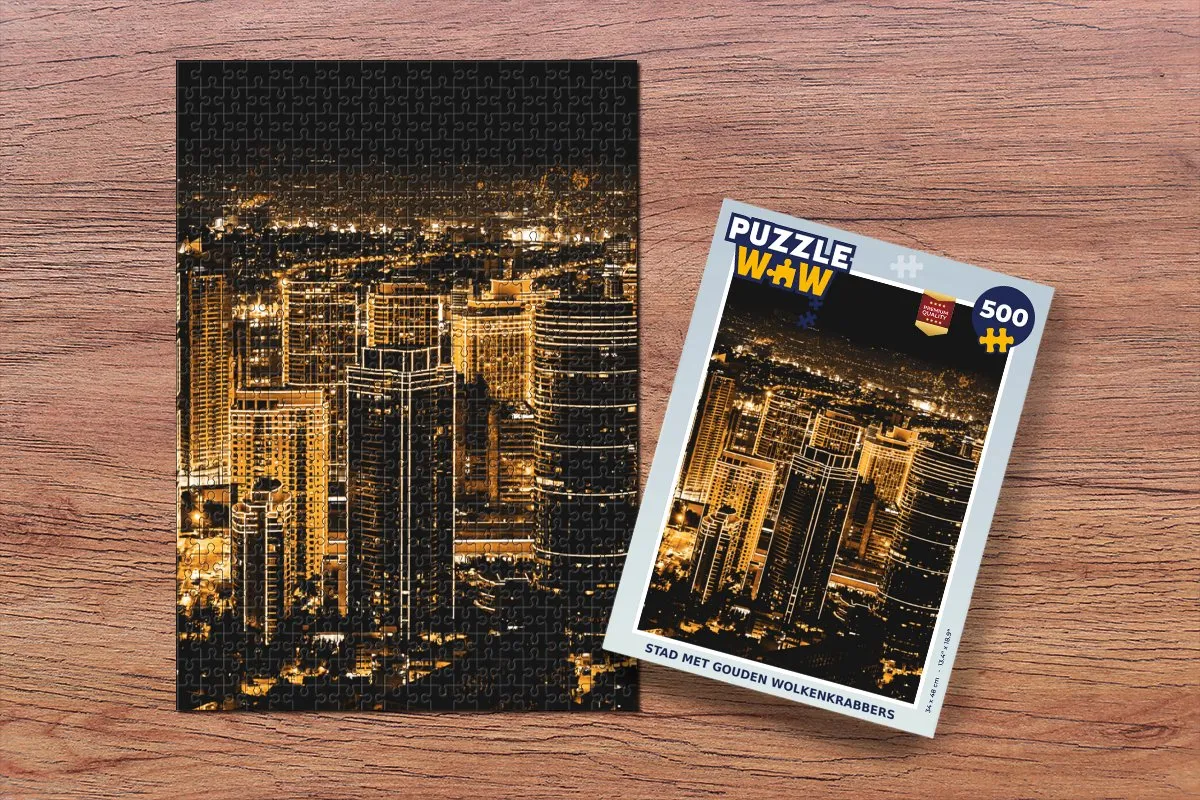 PuzzleWow Straten Skyline Legpuzzel 500 Stuks - Multicolor