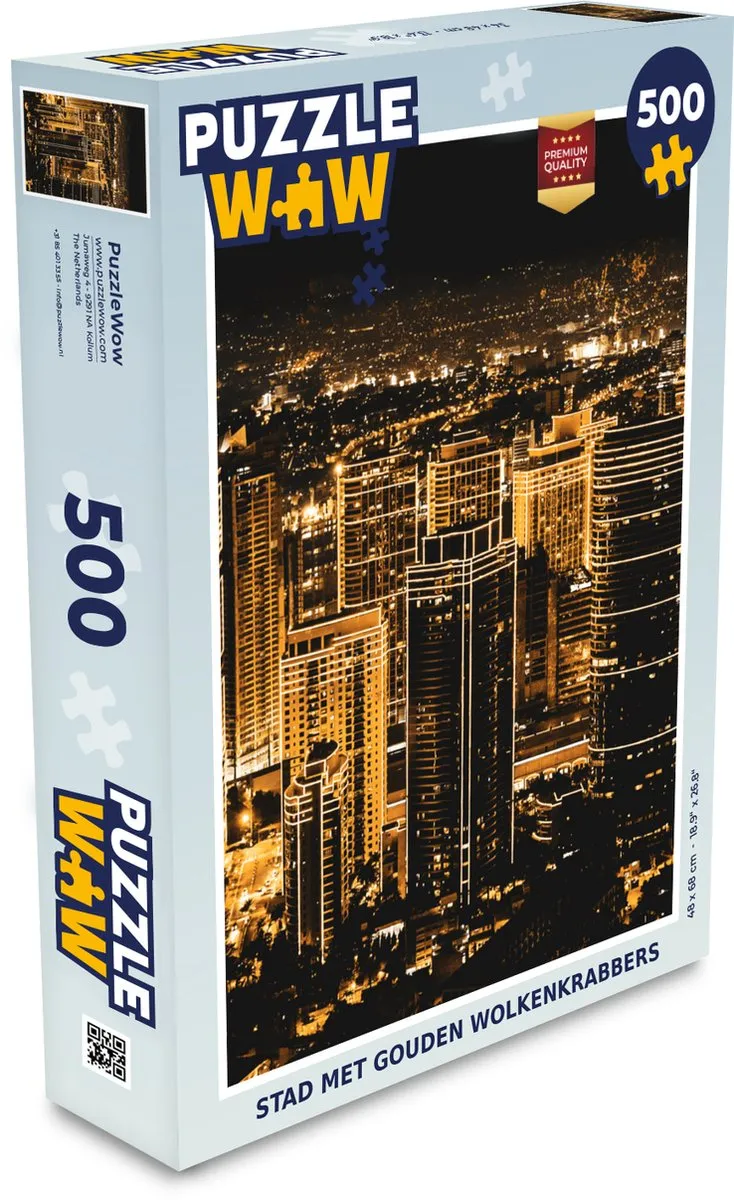 PuzzleWow Straten Skyline Legpuzzel 500 Stuks - Multicolor