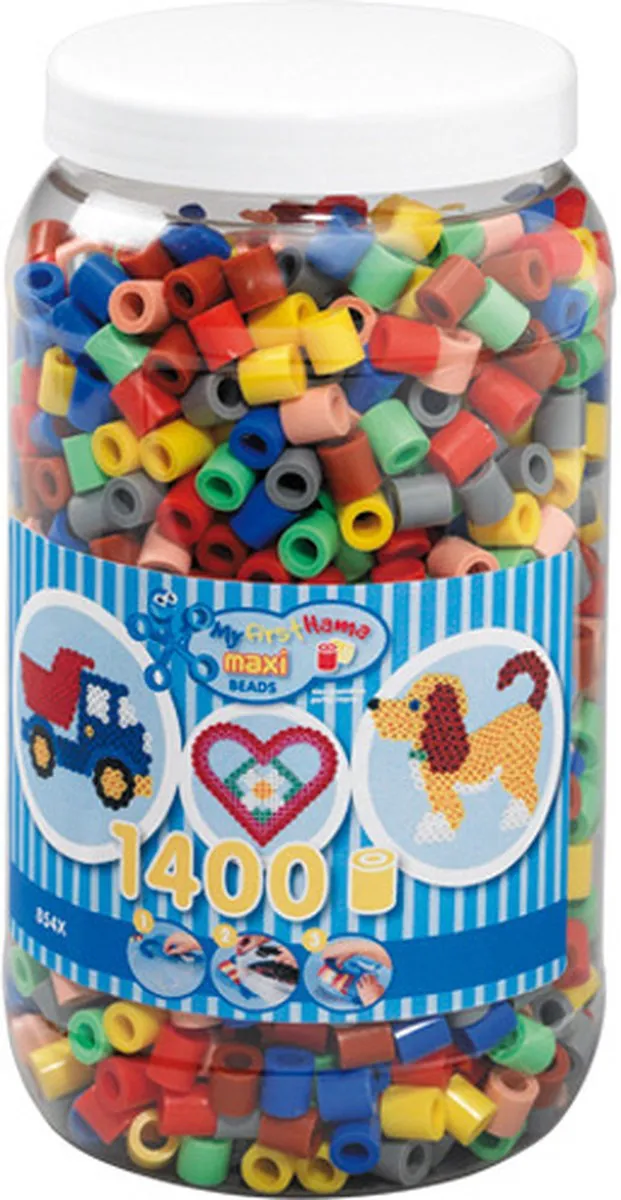 Hama Maxi Strijkkralen Pot Mix 1400 Stuks