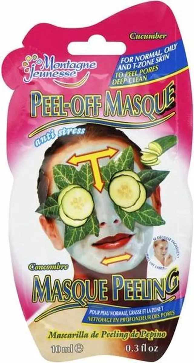 Montagne Jeunesse Cucumber Peel-Off Gezichtsmasker 10ml - 3 Stuks - afbeelding 4 van 6