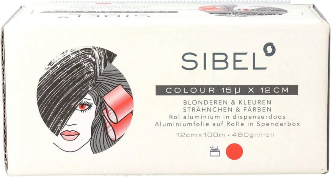 Sibel Alufolie 15µ Rood 12cm x 100m - afbeelding 2 van 3